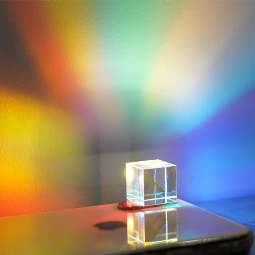 Image of Mini K9 Crystal Glass Prism Cube,Optical Glass RGB Dispersion Prism X-Cube for Physics Teaching Art Decor Photography Props,15 * 15 * 15mm