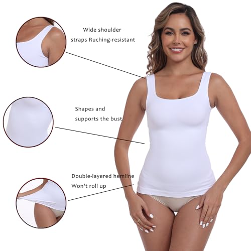 Image of YIOIOIO Womens Shapewear Tank Top Square Neck Tummy Control Compression