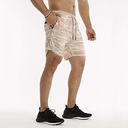 MECH-ENG Men's Workout Running 2 in 1 Shorts Training Gym 7