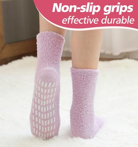 Image of Slipper Socks for Women Men Grip Hospital Socks with Grips Fuzzy Non Slip Warm Womens Gifts