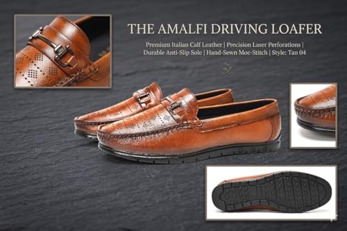 Image of Classic Driving Loafer, Full-Grain Leather, Slip-On, Perforated, Non-Slip Sole, Men's
