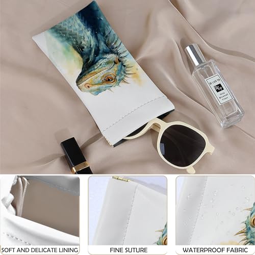 Image of 2 PCS Glasses Eyeglass Sunglasses Case Pouch Soft PU Leather Cute Aesthetic with Cleaning Cloth for Boys Men Man
