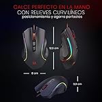 Redragon M602 Gaming Mouse, Ergonomic RGB Gaming Mouse Wired with 7200 Adjustable DPI, 9 Programmable Buttons, Professional Software for Gamer Office [Black] - Image 3