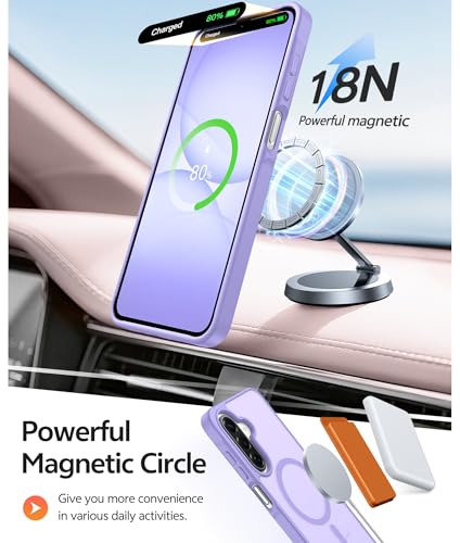 Image of FNTCASE for Galaxy A17 /A16 5G Phone Case: for Samsung A17 Cases [Compatible with Magsafe] [Screen Protector] Matte Translucent Military Grade Protection for Samsung A 17 & A 16 4G Cover - Light Purple