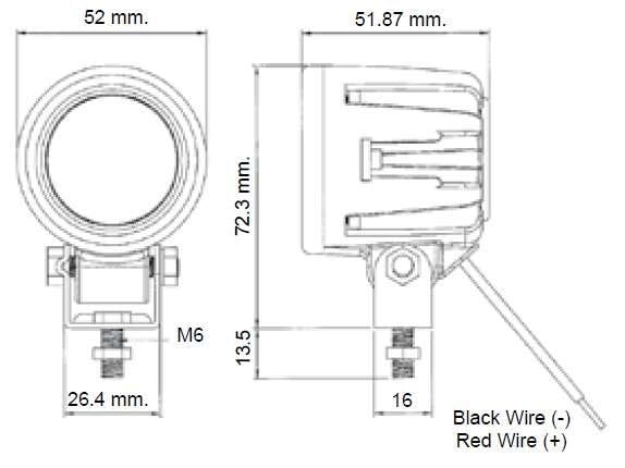 AMA FARO DA LAVORO 1 LED 52x72 mm 10-80V 5W 1200LM