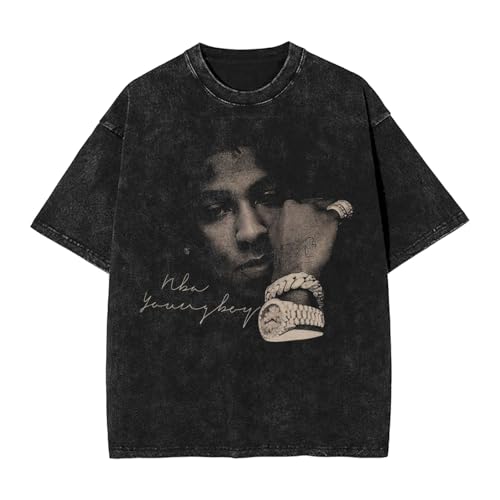 YoungboyS 2025 Music Tourt-Shirts Men Trendy Retro Cotton Retro Tops Black