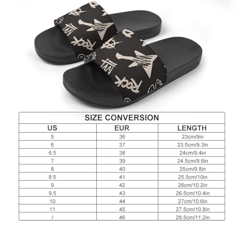 Rock Music Themed with Skulls PVC Slippers Sandals for Women Men Open Toe Soft Cushioned Non-Slip Sandal for Indoor Outdoor2