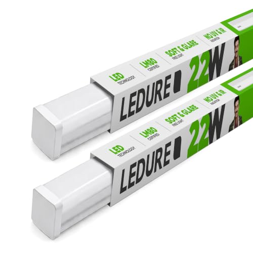 Image of LEDURE Linear 22W LED Batten Light 4 Feet | Pack of 2 | 2200 Lumens Higher Brightness than 22W LED Tube Light | Cool Day White 6500K | Wall Ceiling Tubelight for Home, Living Room, Bedroom, Study