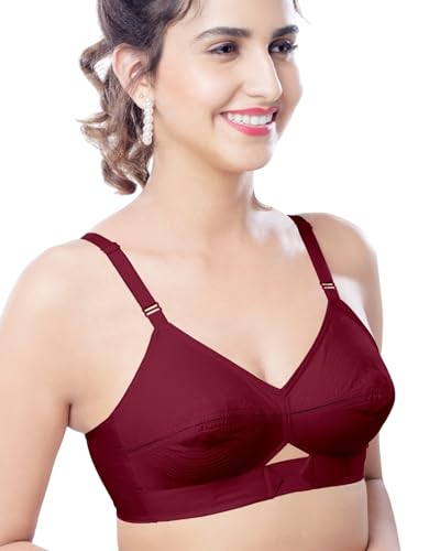 Image of Brida Kavya Xtra Soft Cotton Round Stitch Bra for Women | Full Coverage | Double Layered | Non-Padded | Wireless | Saree Bra for Heavy Bust | Daily Use | Combo