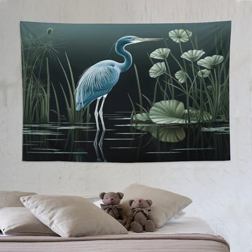 Tapisserie impression 3D grue animale PAZZK tenture murale grand format deco maison 150x230