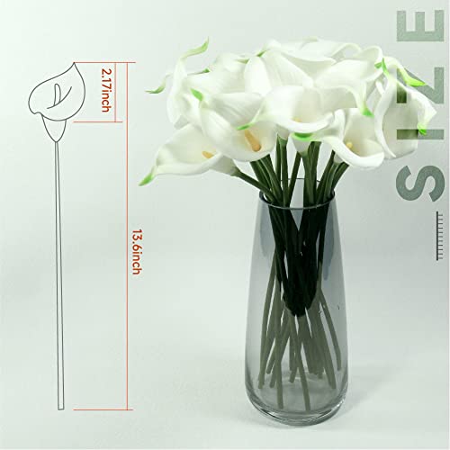 Beautifulu BU-ACL-20PCS-WHITE Artificial Calla Lily Flowers,Realistic And Real Touch Fake Pu Bouquets thumb #4