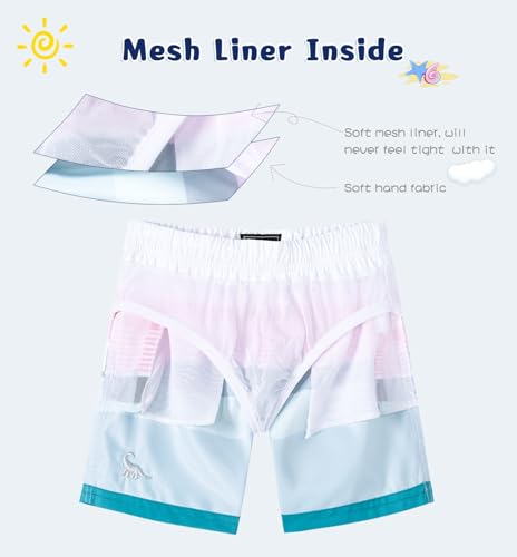 Image of SURF CUZ Surfcuz Little Boys Swim Trunks UPF 50+ Toddler Beach Shorts Swimsuit Kids Quick Dry Swimwear