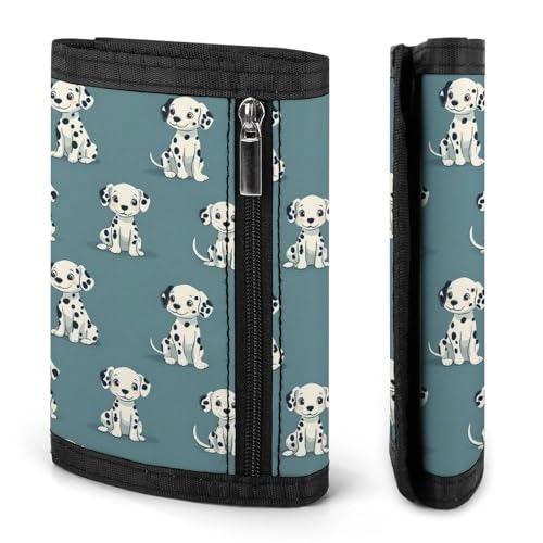 Cute Spotted Puppy Print Wallet for Men, 8 Credit Card Holder Slim Minimalist Front Pocket Small Mens Bifold Wallets2