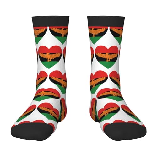Oudrspo Chaussettes amusantes pour hommes avec drapeau de la Zambie, amusantes et colorées à motifs
