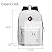 VASCHY Lightweight Backpack for School, Classic Basic Water Resistant Casual Daypack for Travel with Bottle Side Pockets (White)