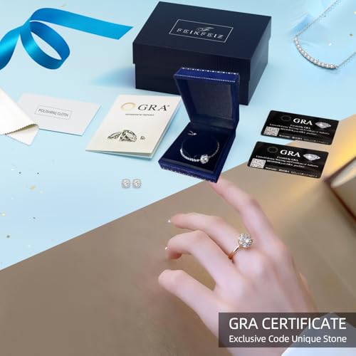 خاتم مويسانيت للنساء، مطلي بالفضة عيار 925 مع ذهب ابيض عيار 18 قيراط، الماس مويسانيت من صنع المختبر، خاتم فضة مفتوح قابل للتعديل، خاتم خطوبة، هدية مجوهرات.