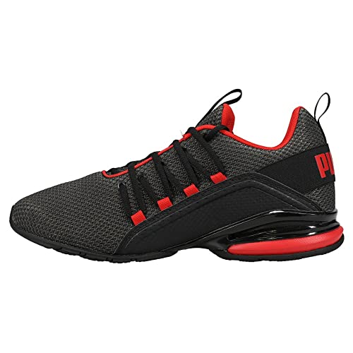 Image of PUMA mens Axelion Running Shoe, Black /High Risk Red, 7.5 US