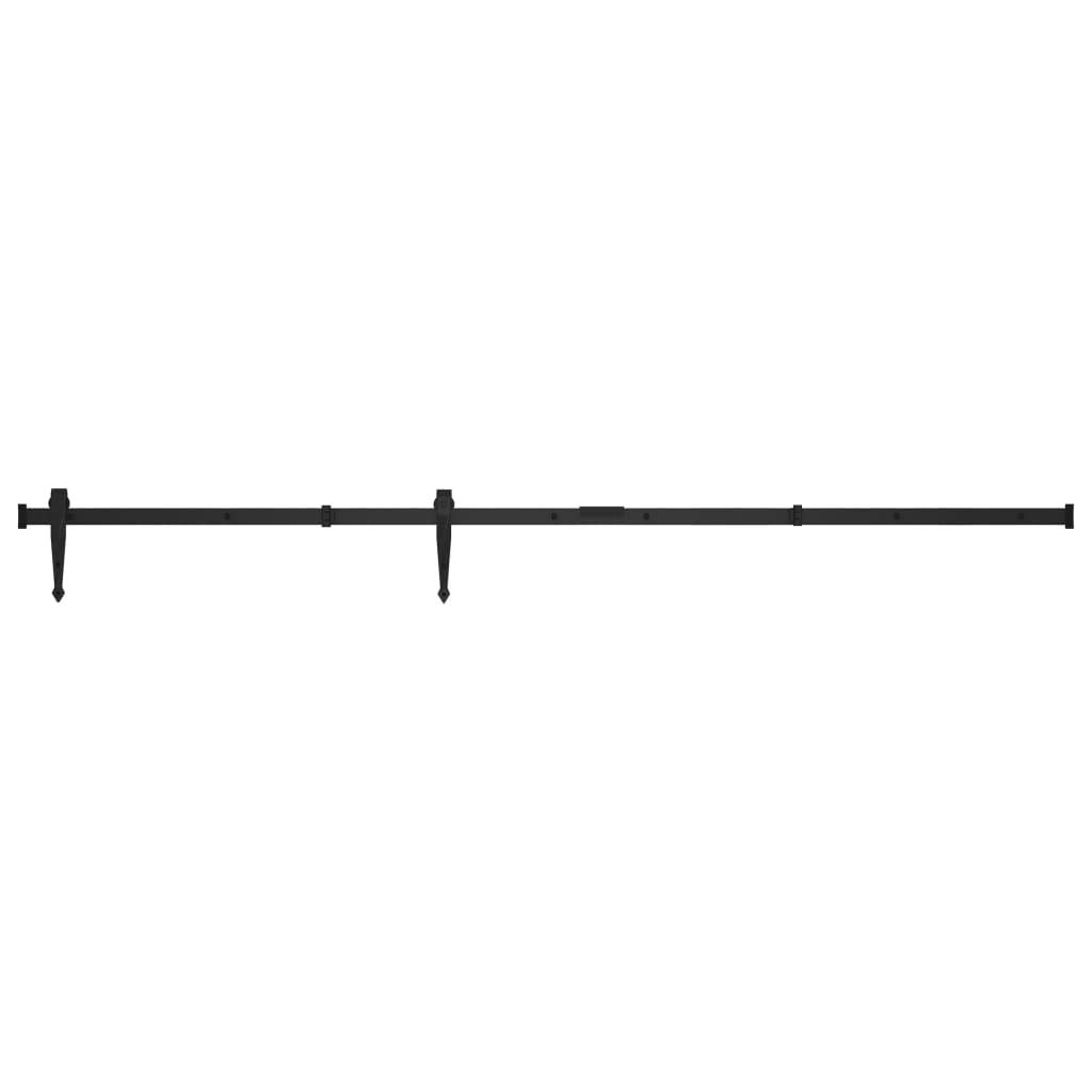 vidaXL Kit de Mini Puerta Corredera de Armario Corrediza Herrajes Riel Deslizante Rodillo Percha Almacén Estudio Cocina Bricolaje Acero Carbono 152 cm