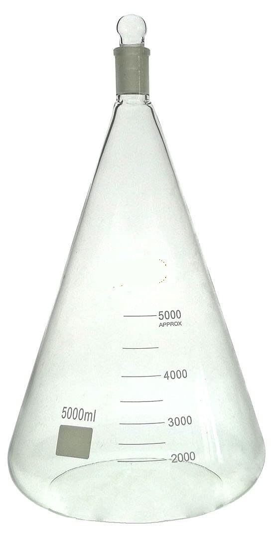 1 szt. Kolba Erlenmeyera z borokrzemianu o pojemności 50 ml – 5000 ml – kolba stożkowa ze szlifem szklanym i korkiem do użytku laboratoryjnego(5000ml with 24/40 Stopper)