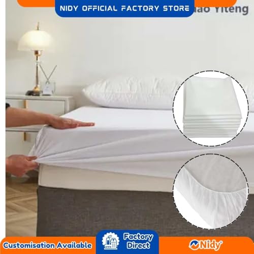 Image of NIDY Disposable Fitted Massage Table Sheets Pack of 10 | White Bed Cover