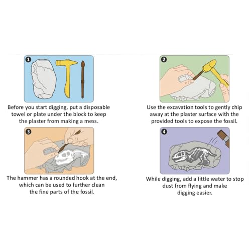 Image of Apex Bug Fossil Dig Kit for Kids 5+ | Butterfly Fossil Excavation Toy with Hammer & Chisel | STEM Archaeology Discovery Learning Kit | Educational Science Gift