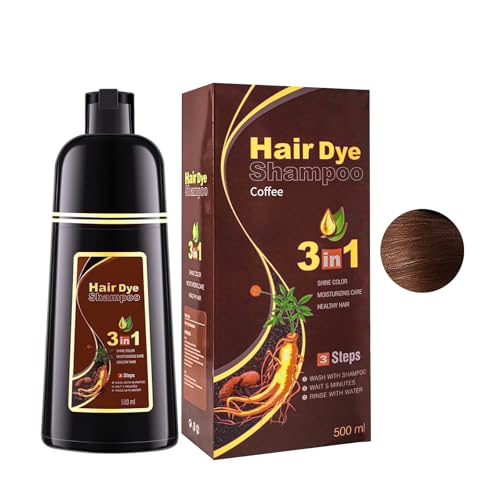 Champú para Teñir el Cabello de Canas al Instante - Coloración Natural y Duradera en Minutos - Para Hombres y Mujeres - 500ML