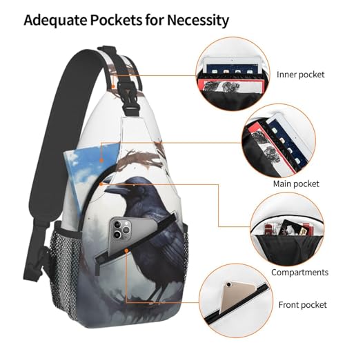 Sling Bag para Mujer y Hombre Negro Bolsa Cruzada miniatura 3
