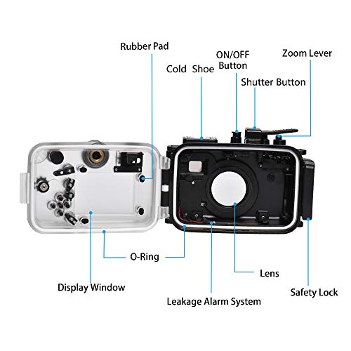 Seafrogs Waterproof Case for Olympus TG-6, Underwater Camera Housing with Quick Release Mount can Effectively Waterproof up to 60M/195FT, Inbuilt Leak Detection Sensor(Black)