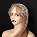 Fumwase Veil Fascinator Headband for Women Mesh Veil Tea Party Fascinator Hats with Rhinestone for Wedding Bridal 1920s Tea Party