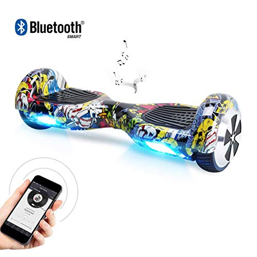 Windgoo Hoverboard 6.5" Scooter eléctrico con Auto Equilibrio, Hoverboard con Bluetooth y LED, por la borda con certificación UL 2272