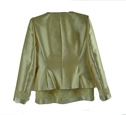 Tahari Women's Lace Trim Palm Beachy Skirt Suit 10, Buttercup Yellow #TOP1