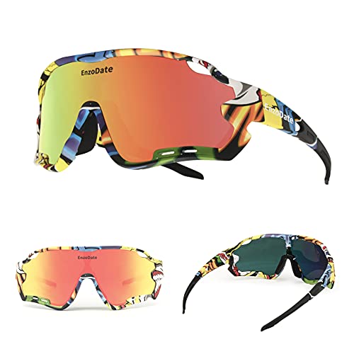 EnzoDate Cycling Polarized Goggles with 3 Lenses for Mountain Bike ATV Outdoor Sports Sunglasses MTB Eyewear 6 413g2o 0OCS