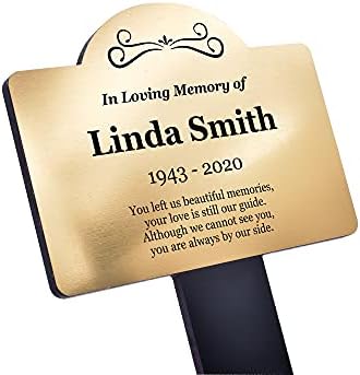 OriginDesigned NEW Personalised Memorial Remembrance Plaque Stake - Waterproof and Hard Wearing for Outdoor instalment as a Grave Marker, Tribute, Plant Pot Marker.
