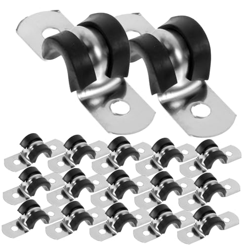 DOITOOL Wire Clamp Kit 20 Pcs Cable Tube Clips Rubber Pad Wire Tension Tube Clips for Safe and Tidy Cable Organization Random Style