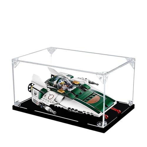 Vitrina de acrílico para Lego 75248 A-Wing Starfighter Model, caja de exhibición a prueba de polvo de 3 mm, escaparate compatible con Lego 75248 (modelo no incluido) (transparente, 3 mm)
