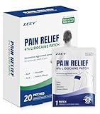 ZEEY 4% Lidocaine Pain Relief Patches, Maximum Strength OTC, for Back, Knee, Neck, Shoulders, Joints, Muscle Soreness, Fast Acting, Topical Anesthetic, Large Gel Patch, 5.5' x 3.94', 20Ct