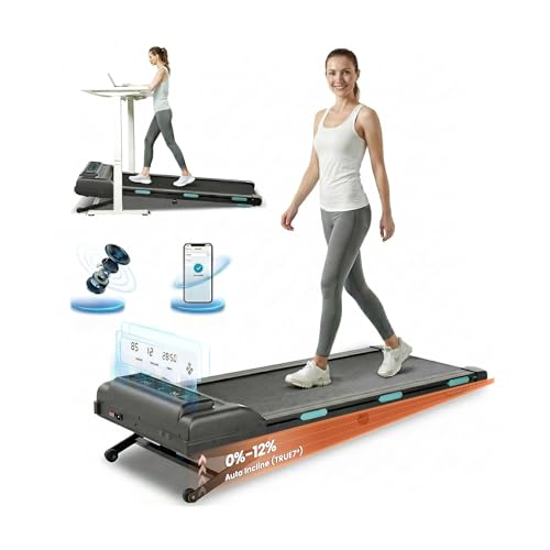 Image of Jackfield Walking Pad Treadmill with 12% Auto Incline, 3.5 HP Portable Running Machine with Triple Shock Absorptiojn, 450 lbs Capacity Under Desk Treadmill for Home Office