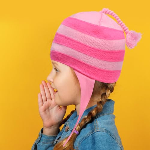 Pink Striped Beanie Hat Knitted Hat Halloween Costume for Girls3