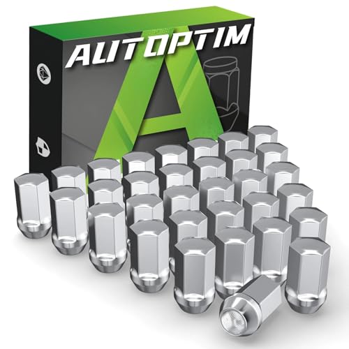 Image of AUTOPTIM M14x1.5 Lug Nuts - Replacement for 2008-2024 Chevy Silverado GMC Sierra 2500 3500, 2012-2024 Ram 2500 3500, 611-236 9596070 OEM Factory Black, One-Piece Solid Anti-Rust Wheel Lug Nuts(32PCS)