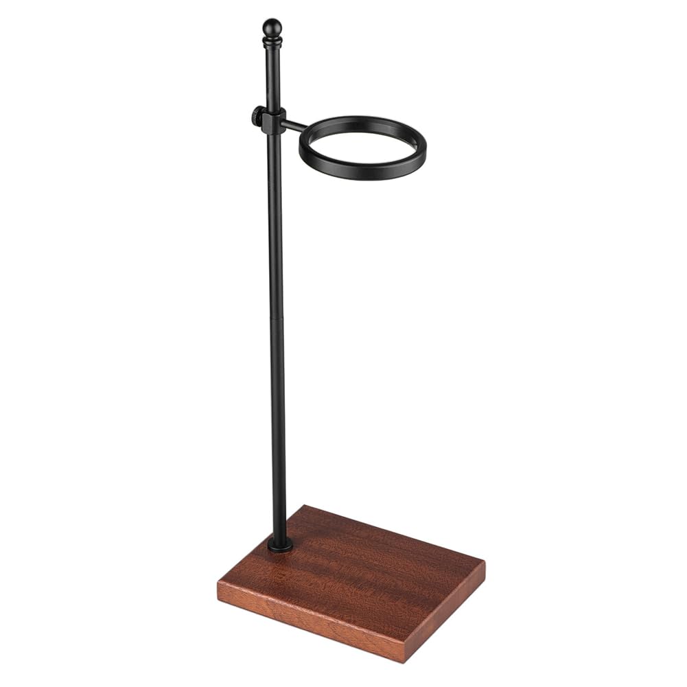 Aundhegrtt Hand Pour over Stand Coffee Station Pour over Coffee Dripper Stand Adjustable Coffee Filter Holder with Wooden Base