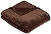 Amazon Basics Velvet Plush Throw Manta Suave con Tacto de Terciopelo, Marrón Chocolate, 168 x 229cm