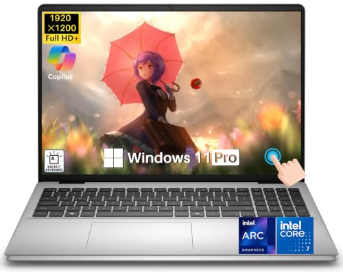 Image of Dell 16 DC16251 Touchscreen Laptop, Intel 10-Core Core 7 150U (Up to 5.4 GHz), 16 inch FHD+ IPS 300 Nits Display, 64 GB DDR5 RAM, 2 TB SSD, Copilot AI, Fingerprint, Backlit KB, Wi-Fi 6E, Windows 11 Pro