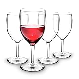 RB Copas de Vino Tinto Plástico Premium Irrompible Reutilizable 25cl, Set de 4