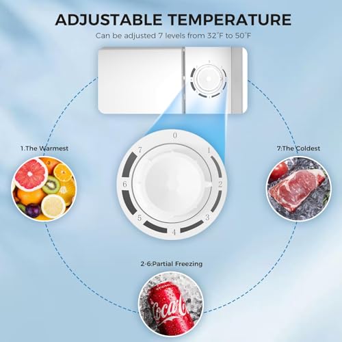 Image of Antarctic Star 1.6 Cu. Ft Mini Fridge with Freezer,Small Compact Refrigerator with Single Reversible Door, Removable Shelves, 7 Adjustable Thermostat, for Dorm /Bedroom /Office,Black