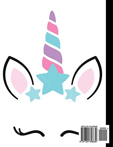 Notebook: Unicorn Blue Star, Blank, Notebook Home Office School Student Teacher Homeschool, 7.4 x 9.7 in, 200 pages for kids, school, home, students, teachers (Unicorn Fun) image 4