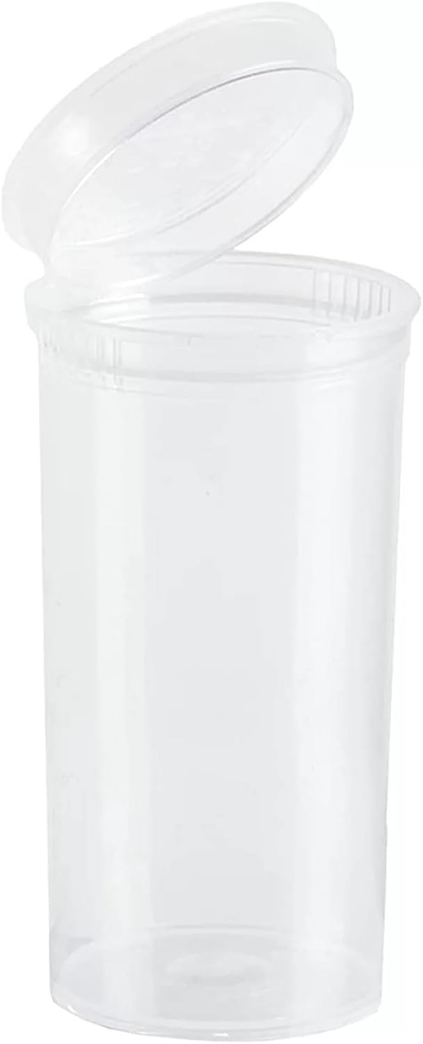12 Pack Empty Plastic Pill Bottles with Caps, Airtight Multi-Purpose 13 Dram Pill Container with Pop Top Caps for Medicines, Supplements, or Any Small Items (Clear Transparent)