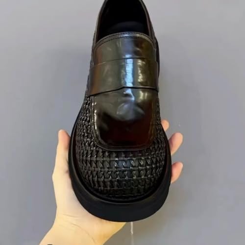 Men's Chunky - Sole Woven Loafers, Trendy Casual Footwear - Perfect for Street Styles, Casual Gatherings & Daily Commutes3