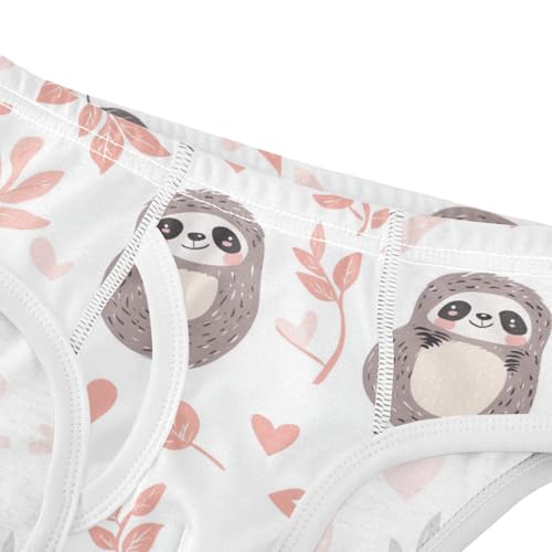 Wusikd Cartoon Sloth Boys' Underwear Cotton Pink Boys Briefs Soft Toddler Underwear 2T4
