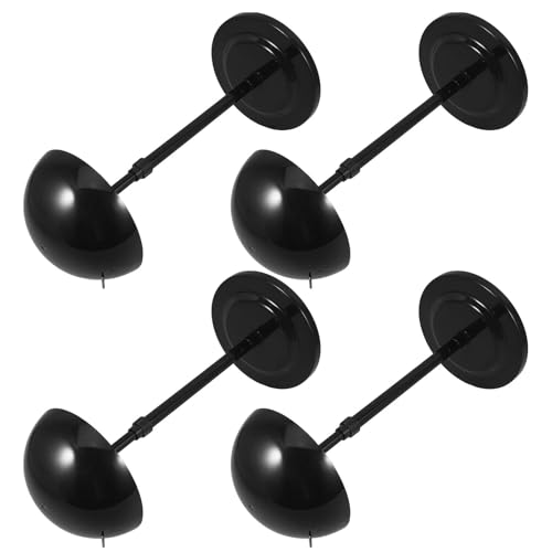 PERSELOSO 4 Pièces Support à Postiche en Plastique Noir avec Base Ronde Stable et Hauteur Réglable pour Étalage de Magasin de Détail et Porte-chapeaux sur Pied Pratique