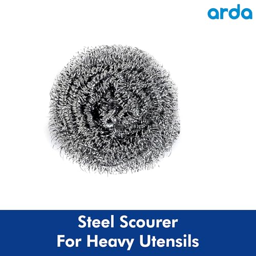Image of Arda Steel Scrubber Combo Set consists of stainless steel wool wire scrubbers: hard on dried stains but soft on the hands(Pack of 12).